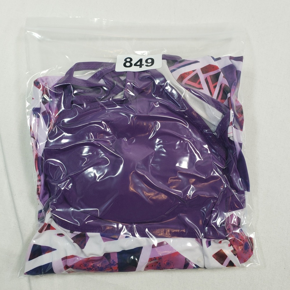 Unbranded Women Geometric Fractal Print Swim Dress Large Purple - Picture 5 of 5